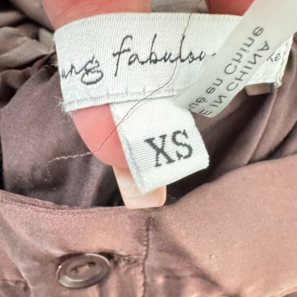 Young Fabulous & Broke Chocolate Brown Satin Tie Hem Jogger Pants Cargo Size XS - Picture 5 of 10